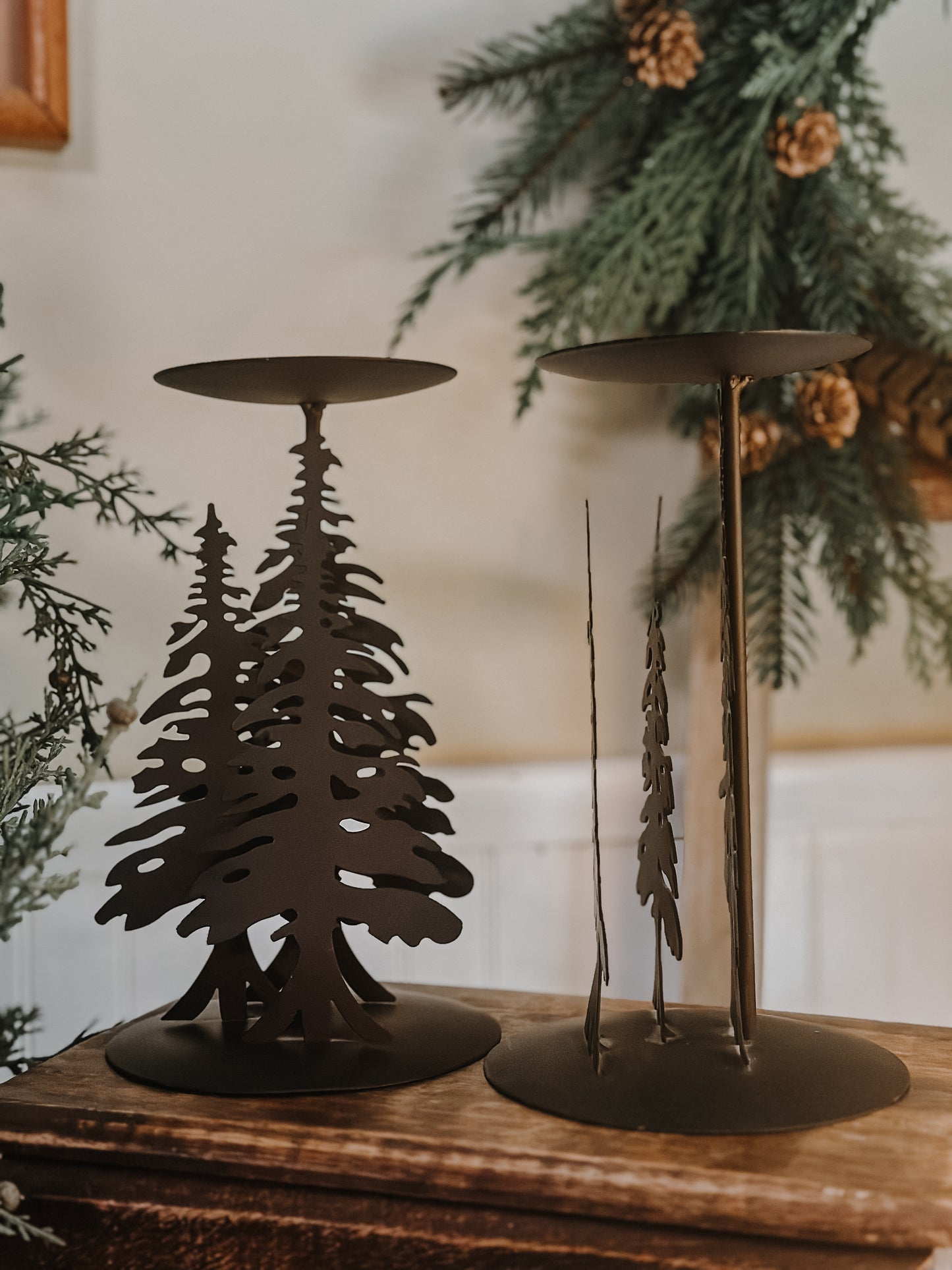 Evergreen Candle Holders