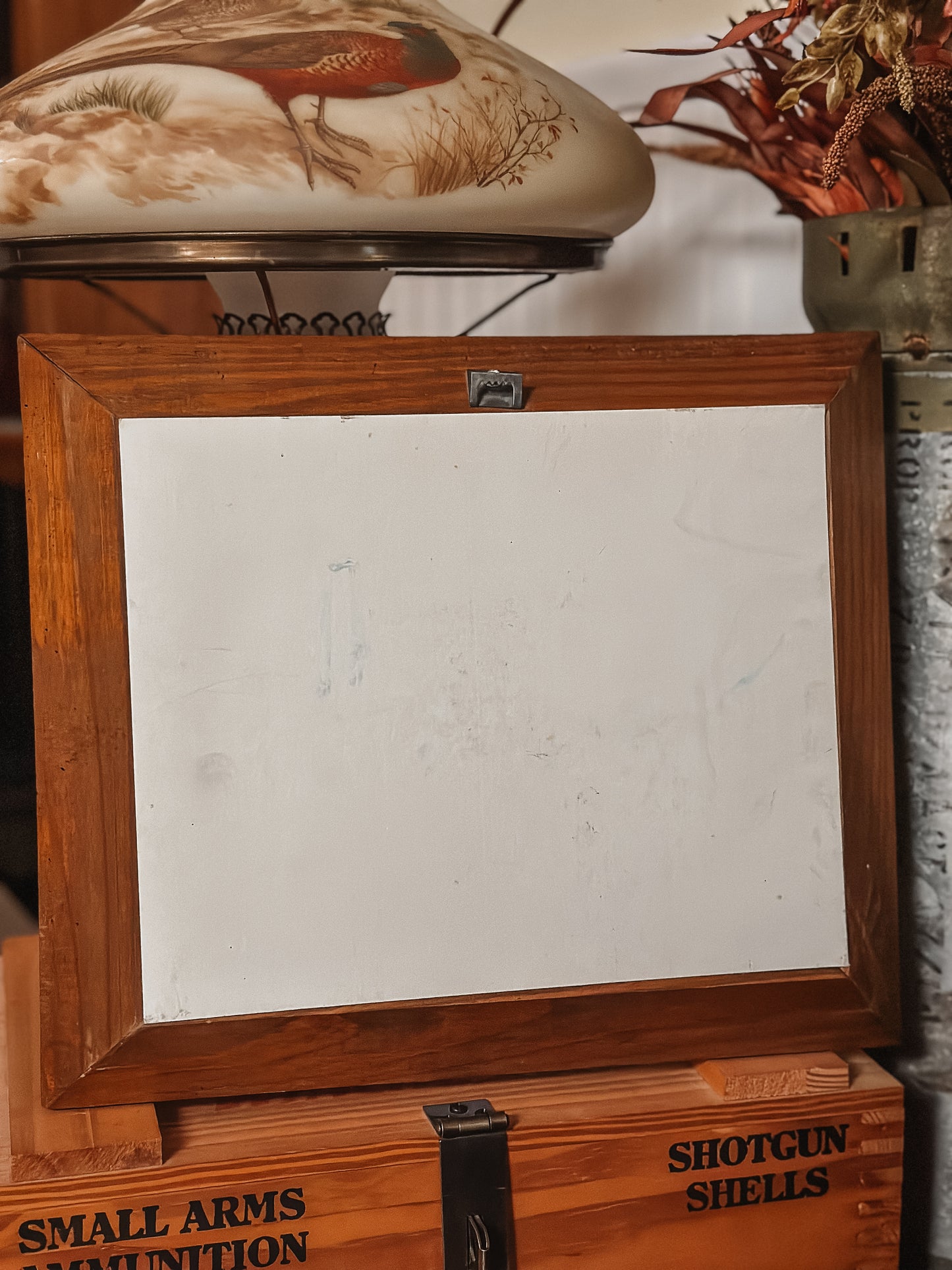 Vtg. Framed Teal Print