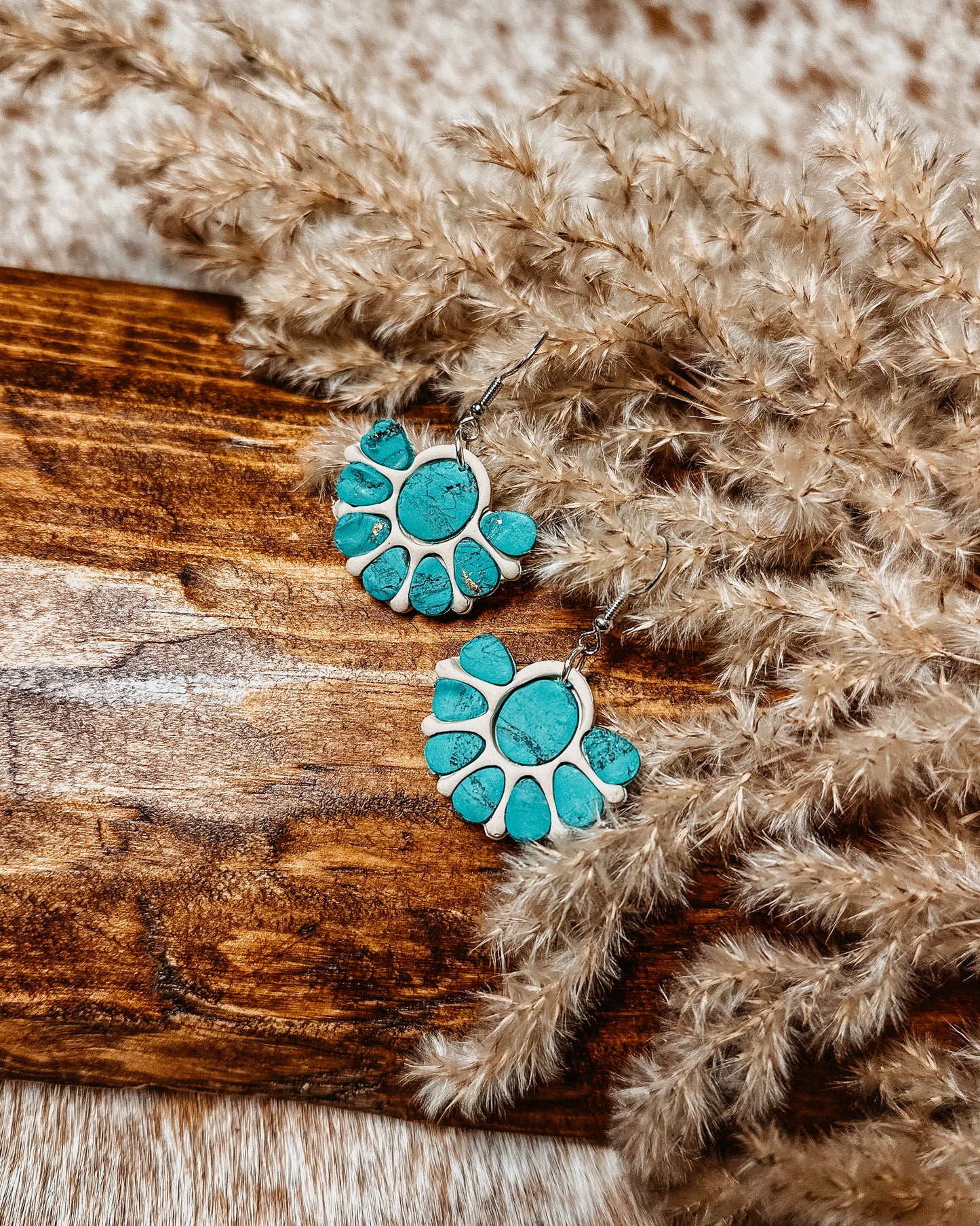 Turquoise Flower Cluster Dangles