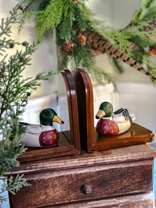 Vtg. Mallard Bookends