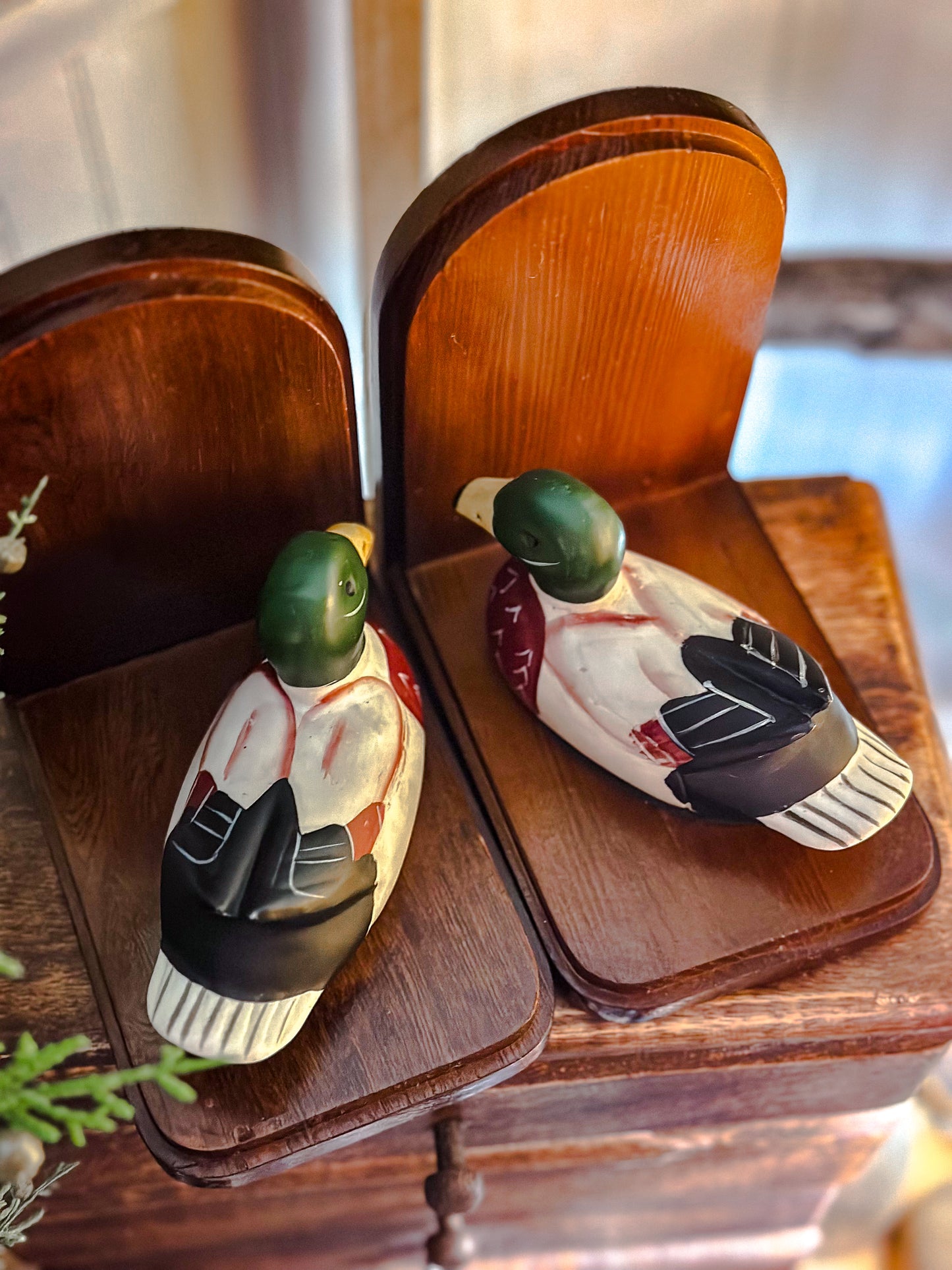 Vtg. Mallard Bookends