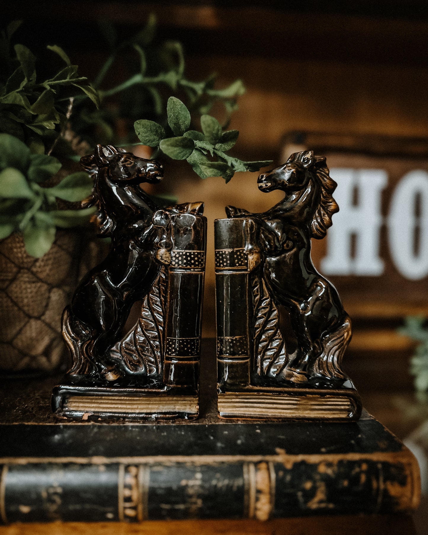 MCM Horse Bookends