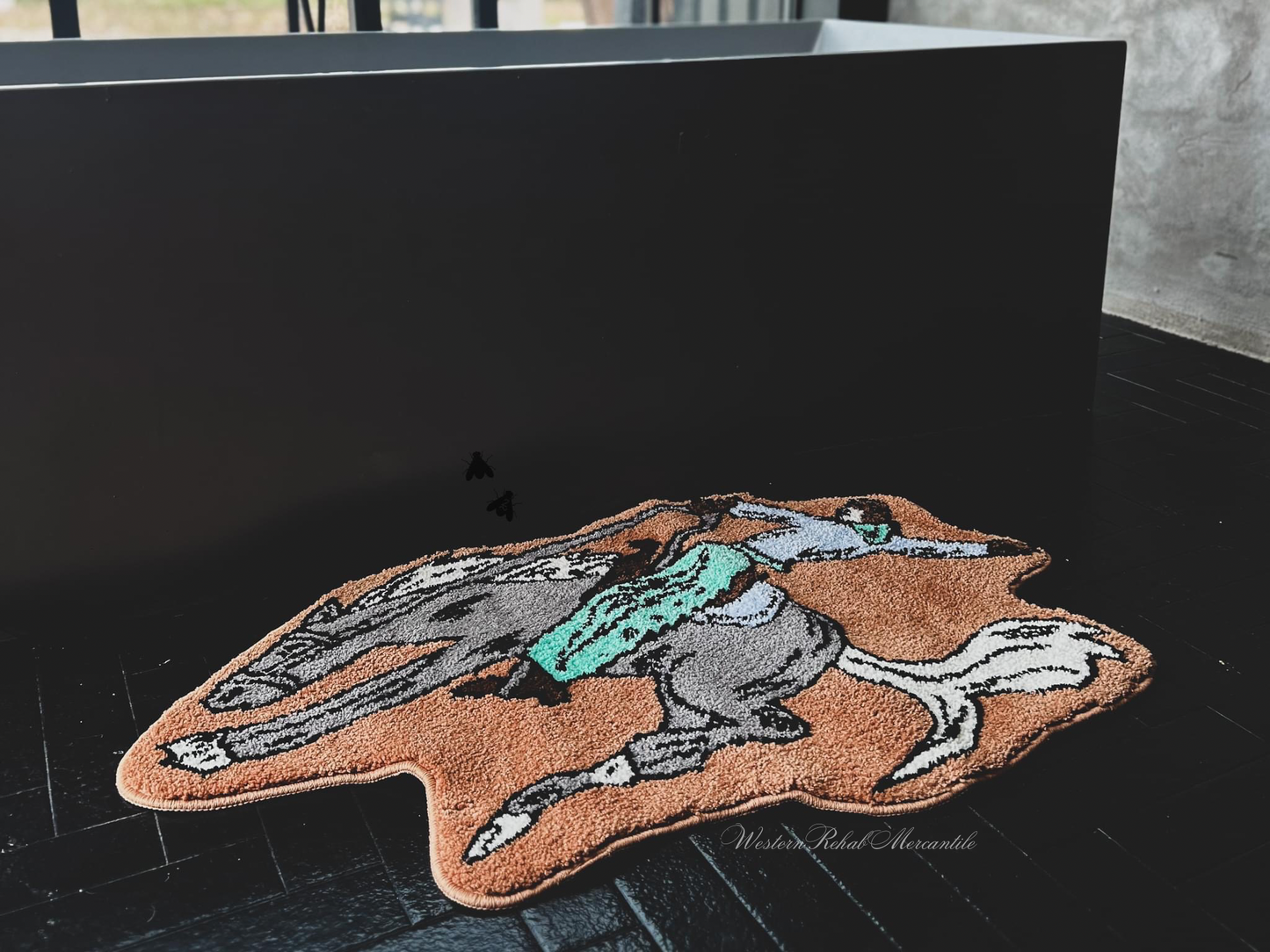 Buckin Bronc Rug