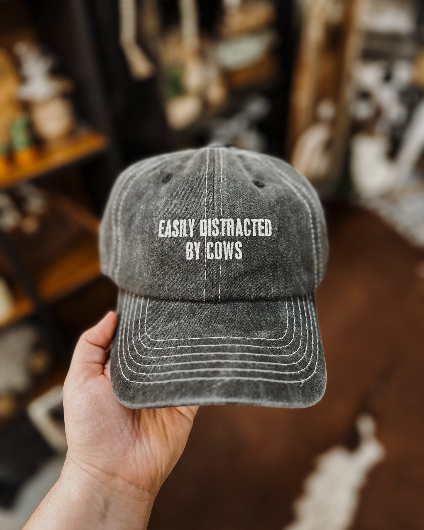 Easily Distracted By Cows Ball Cap