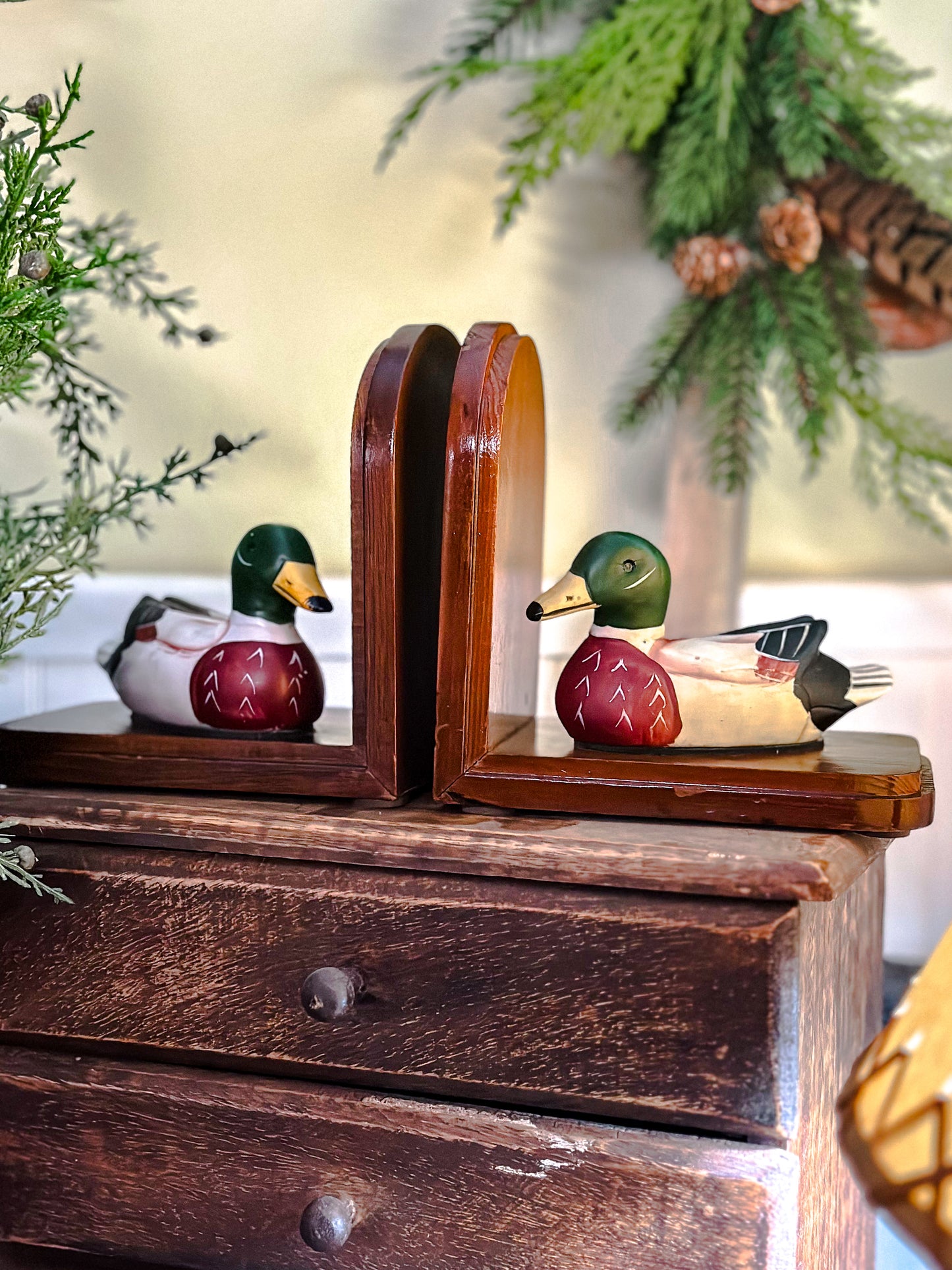 Vtg. Mallard Bookends