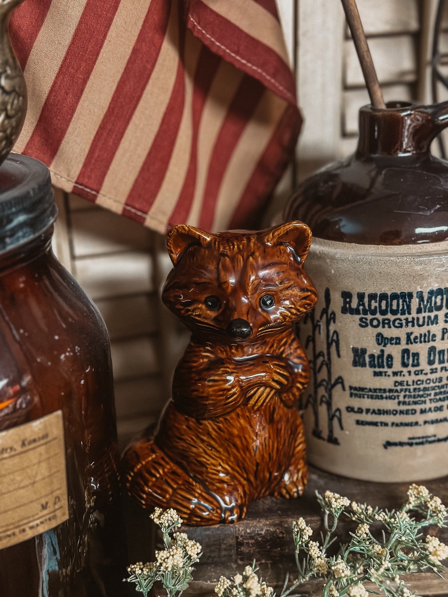 Vtg. Raccoon Figurine
