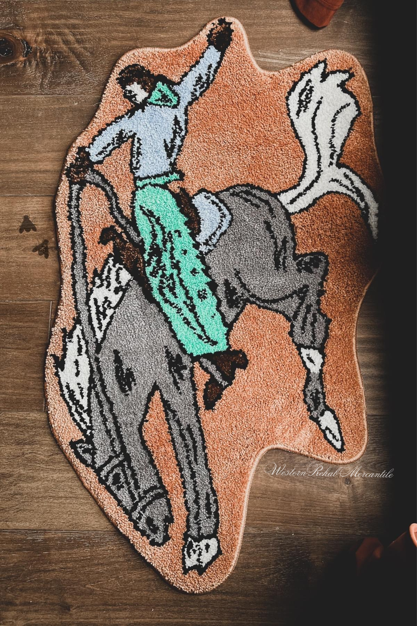 Buckin Bronc Rug