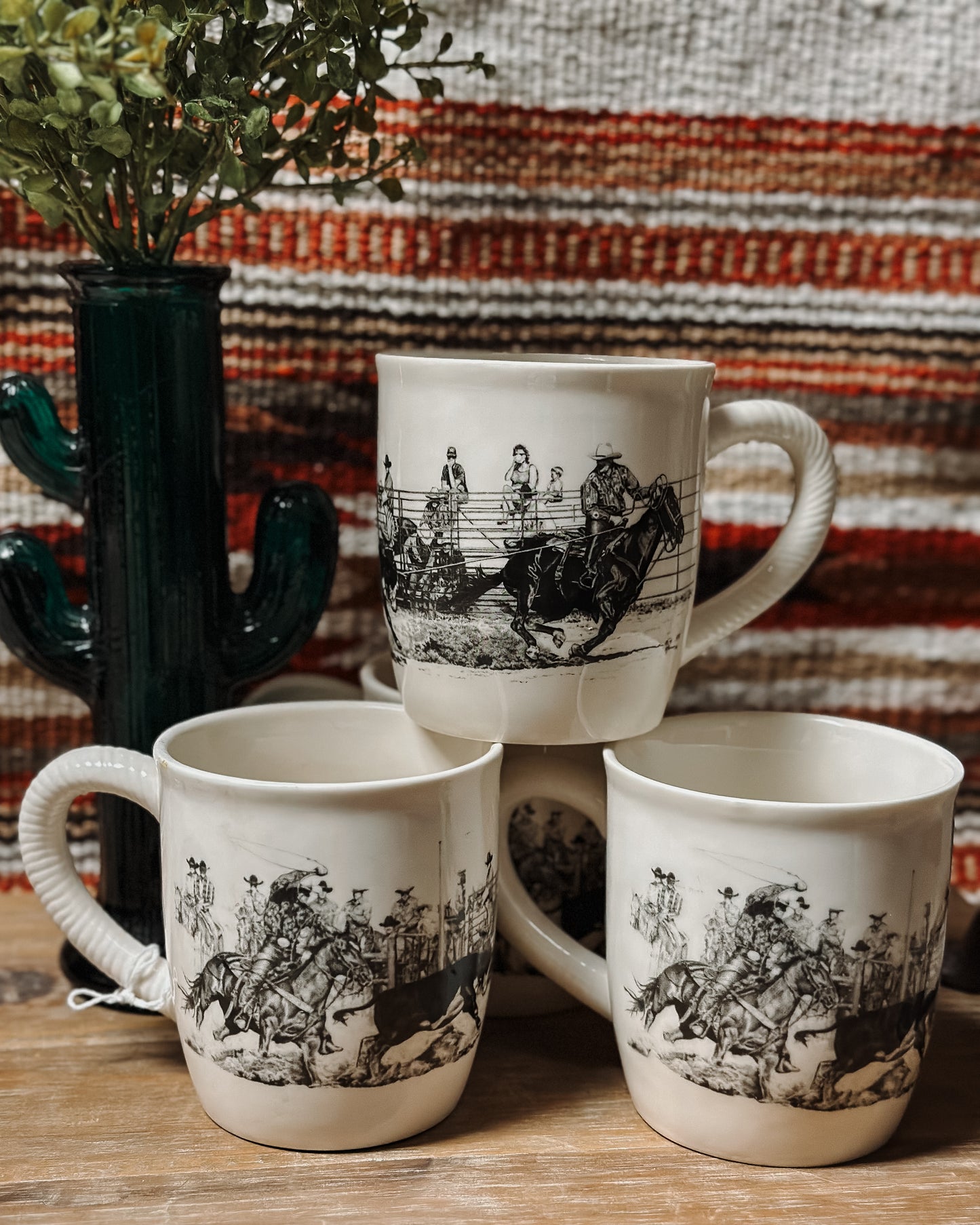Rodeo Scene Mug Set