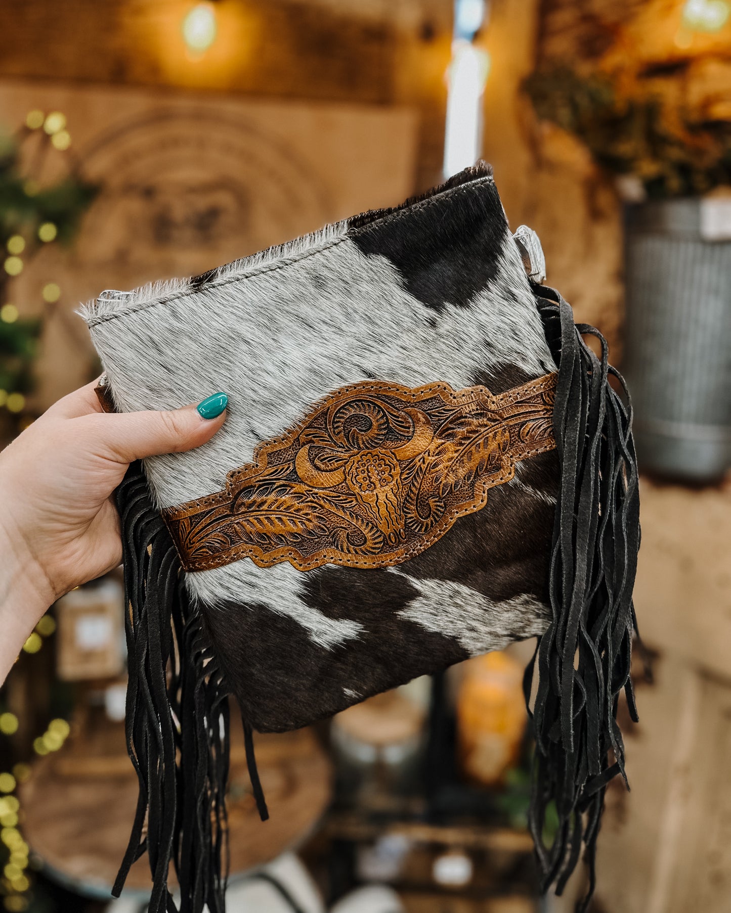 Longhorn Tooled Crossbody