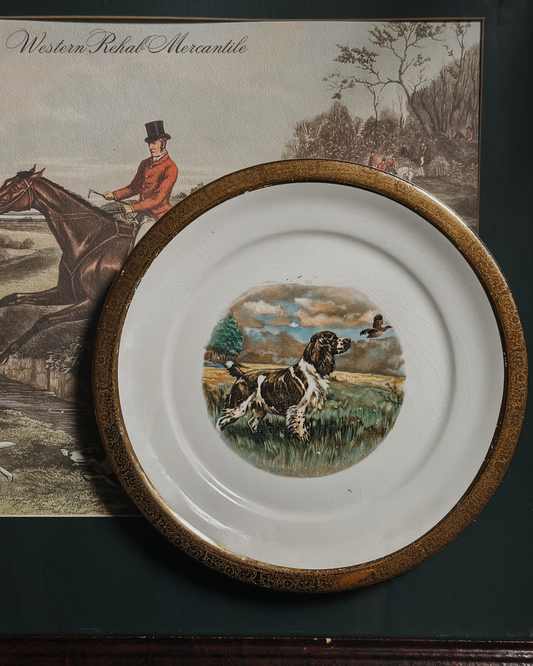 Vtg. Bird Dog Plate