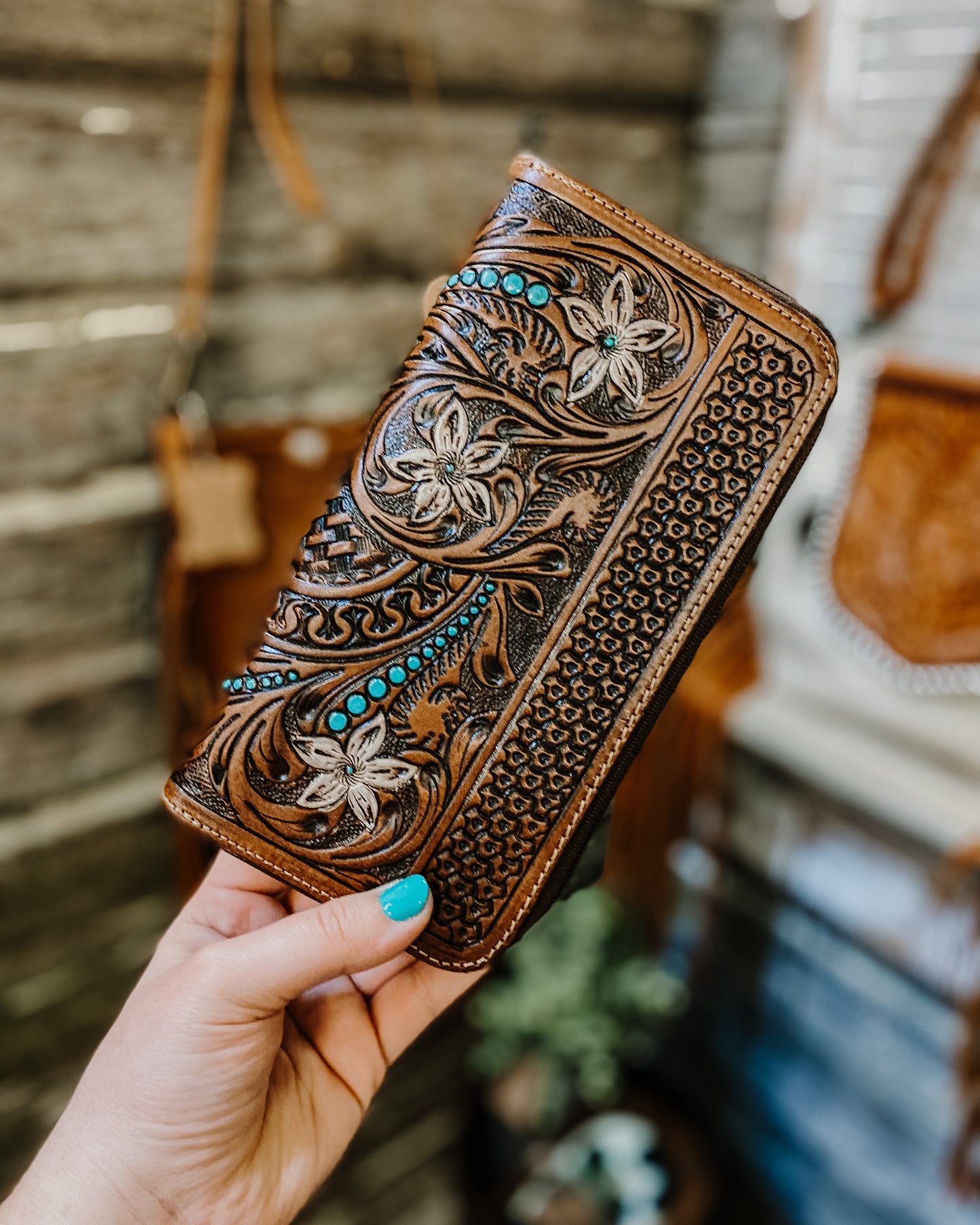 Tooled Floral Wallet