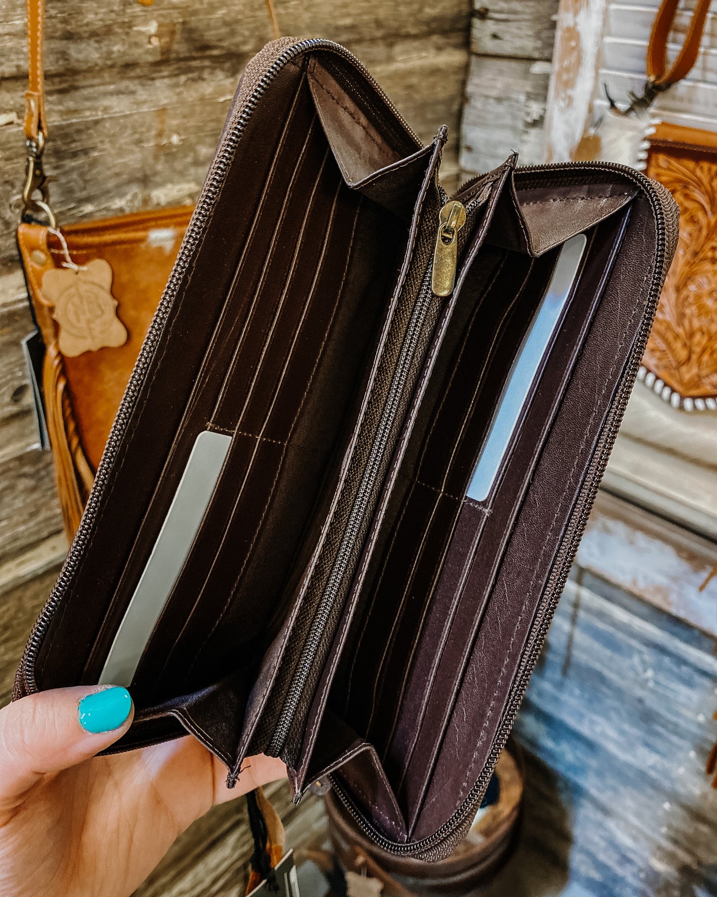 Tooled Floral Wallet