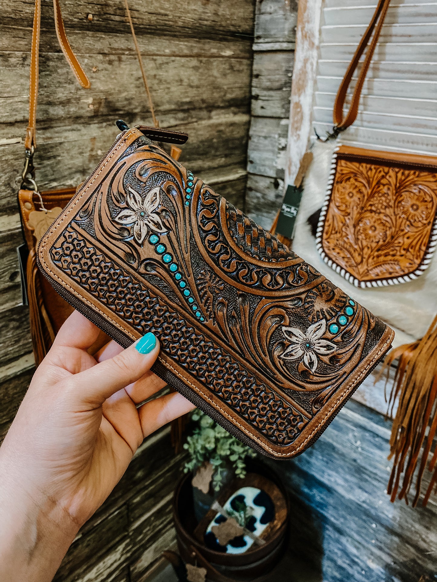 Tooled Floral Wallet